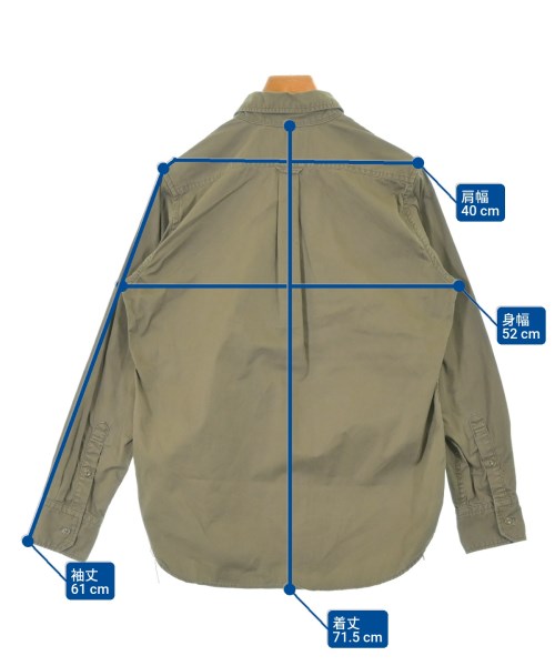 S/DOUBLE（エスダブル）カジュアルシャツ カーキ サイズ:M メンズ/2200546420111