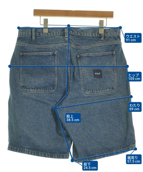 HUF（ハフ）ショートパンツ 青 サイズ:XL メンズ/2200629678101