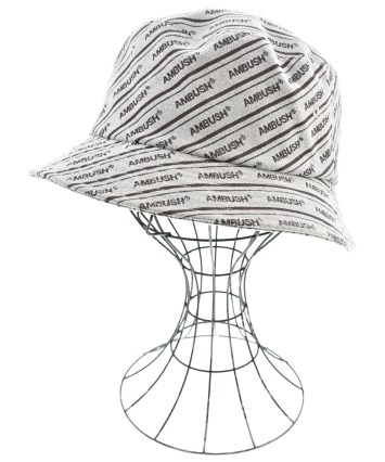 アンブッシュ　AMBUSH レザー帽子トーク帽黒レザー54センチ　ビンテージ帽子 アンブッシュ AMBUSH レザー帽子トーク帽黒レザー54センチ