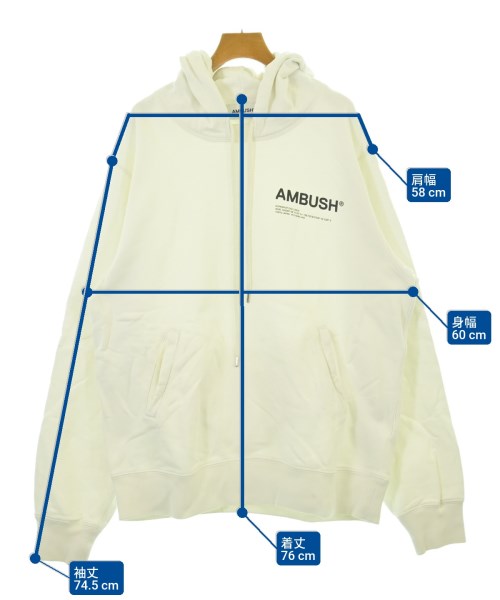 AMBUSH（アンブッシュ）パーカー 白 サイズ:XL メンズ/2200681090132