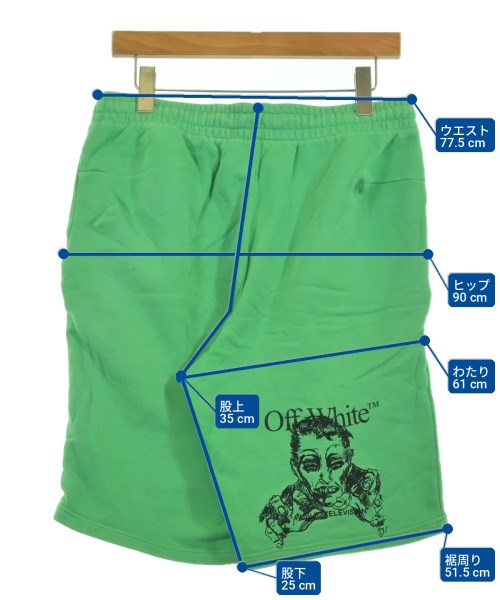 OFF-WHITE（オフホワイト）ショートパンツ 緑 サイズ:M メンズ/2200708563090