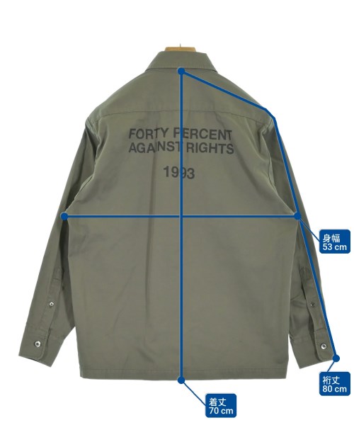 FORTY PERCENT AGAINST RIGHTS（フォーティーパーセントアゲインストライツ）カジュアルシャツ カーキ サイズ:S メンズ/2200640650087