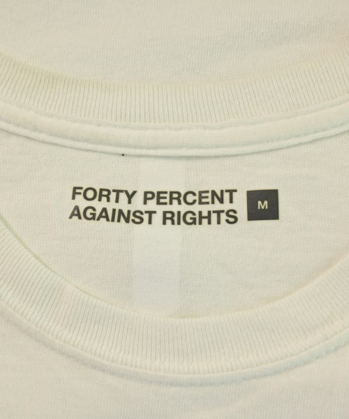 FORTY PERCENT AGAINST RIGHTS（フォーティーパーセントアゲインストライツ）Tシャツ・カットソー 白 サイズ:M メンズ/2200605254053