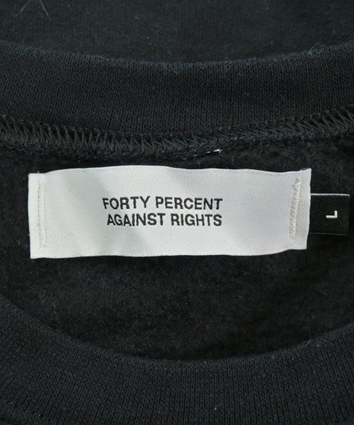 FORTY PERCENT AGAINST RIGHTS（フォーティーパーセントアゲインストライツ）スウェット 黒 サイズ:L メンズ/2200604348098