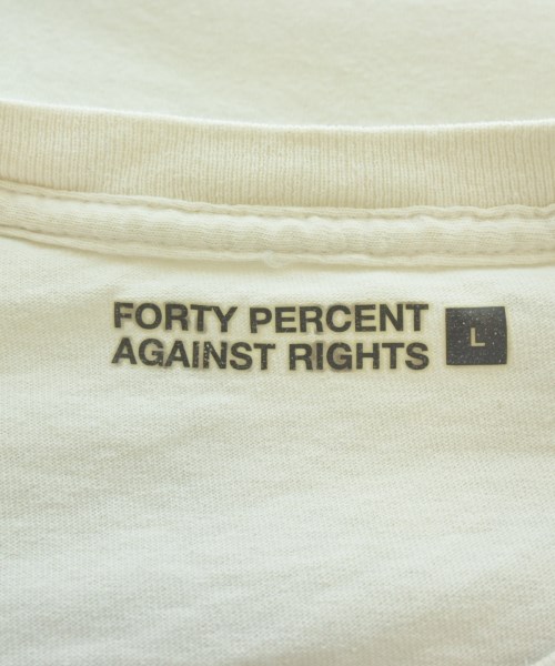 FORTY PERCENT AGAINST RIGHTS（フォーティーパーセントアゲインストライツ）Tシャツ・カットソー 白 サイズ:L メンズ/2200674049086