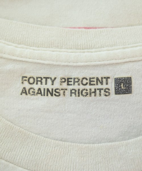 FORTY PERCENT AGAINST RIGHTS（フォーティーパーセントアゲインストライツ）Tシャツ・カットソー 白 サイズ:L メンズ/2200674049093