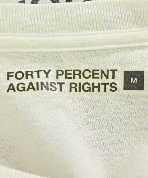 FORTY PERCENT AGAINST RIGHTS（フォーティーパーセントアゲインストライツ）Tシャツ・カットソー 白 サイズ:M メンズ/2200699196093