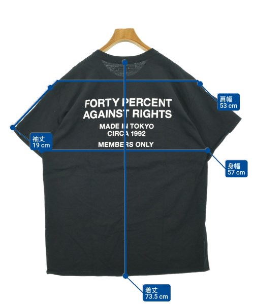 FORTY PERCENT AGAINST RIGHTS（フォーティーパーセントアゲインストライツ）Tシャツ・カットソー 黒 サイズ:L メンズ/2200658549052