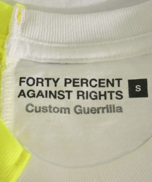 FORTY PERCENT AGAINST RIGHTS（フォーティーパーセントアゲインストライツ）Tシャツ・カットソー 白 サイズ:S メンズ/2200669994155