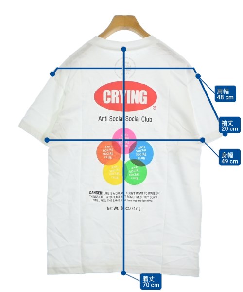 ANTI SOCIAL SOCIAL CLUB（アンチソーシャルソーシャルクラブ）Tシャツ・カットソー 白 サイズ:M メンズ/2200700536092