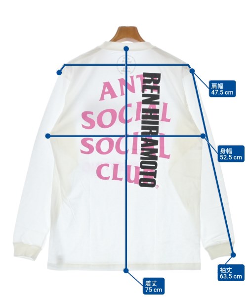 ANTI SOCIAL SOCIAL CLUB（アンチソーシャルソーシャルクラブ）Tシャツ・カットソー 白 サイズ:L メンズ/2200645045048