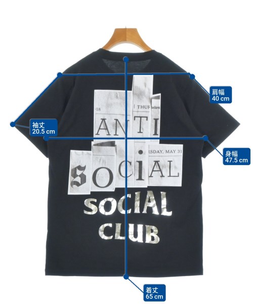 ANTI SOCIAL SOCIAL CLUB（アンチソーシャルソーシャルクラブ）Tシャツ・カットソー 黒 サイズ:S メンズ/2200684561011