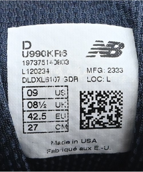 KITH（キス）スニーカー 紺 サイズ:27cm メンズ/2200651715126