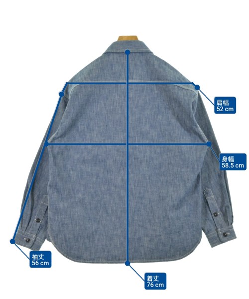 DESCENDANT（ディセンダント）カジュアルシャツ 青 サイズ:1(S位) メンズ/2200620333368