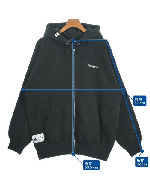 DESCENDANT（ディセンダント）パーカー 黒 サイズ:3(L位) メンズ/2200618646074