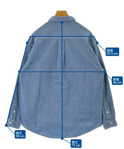 DESCENDANT（ディセンダント）カジュアルシャツ 青 サイズ:2(M位) メンズ/2200671684020