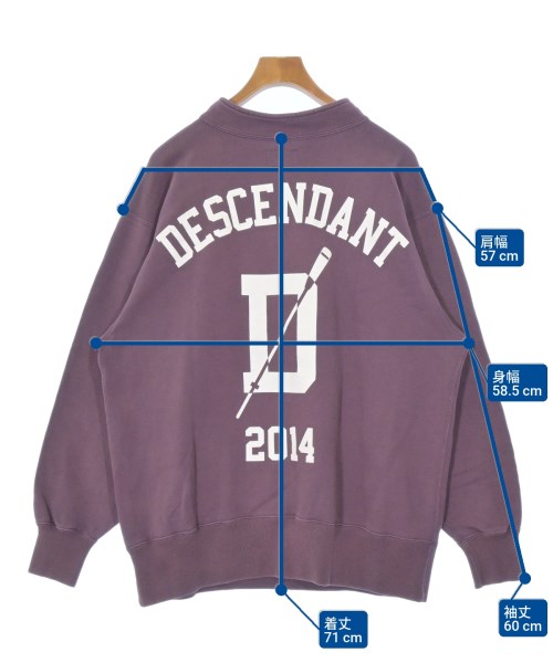 DESCENDANT（ディセンダント）スウェット 紫 サイズ:2(M位) メンズ/2200671684068