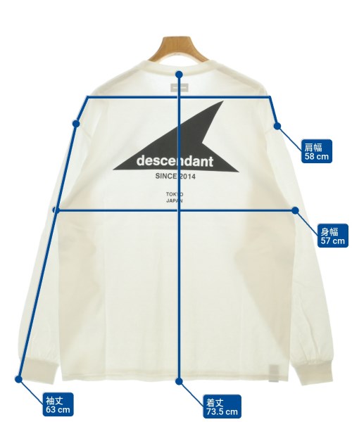 DESCENDANT（ディセンダント）Tシャツ・カットソー 白 サイズ:4(XL位) メンズ/2200677679327