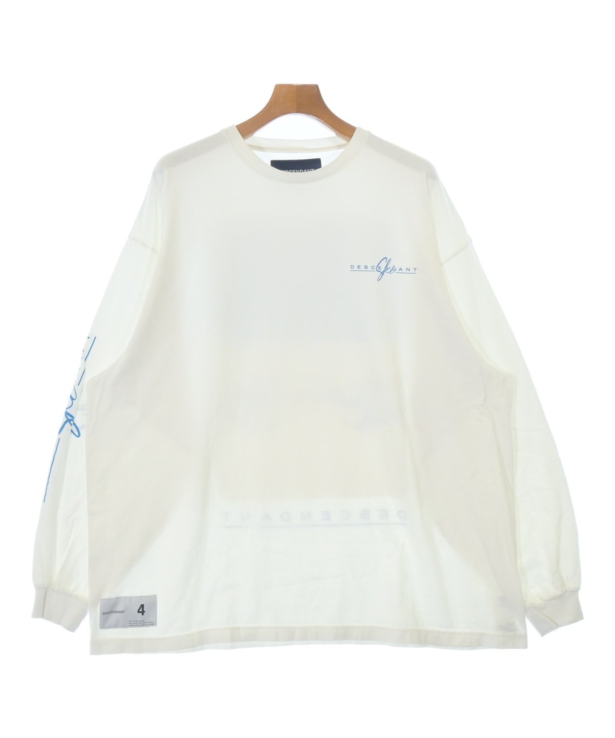 DESCENDANT ライトブルー 長袖カットソー サイズ2 DESCENDANT（ディセンダント）Tシャツ・カットソー 白 サイズ:4(XL位