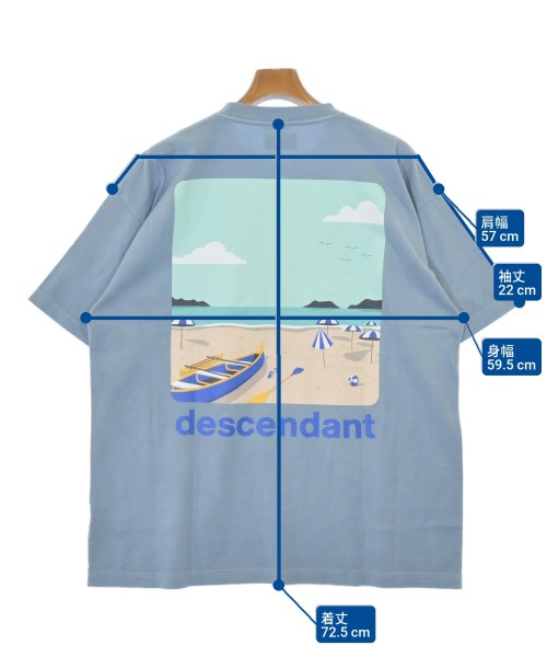 DESCENDANT（ディセンダント）Tシャツ・カットソー 青 サイズ:3(L位) メンズ/2200693843252