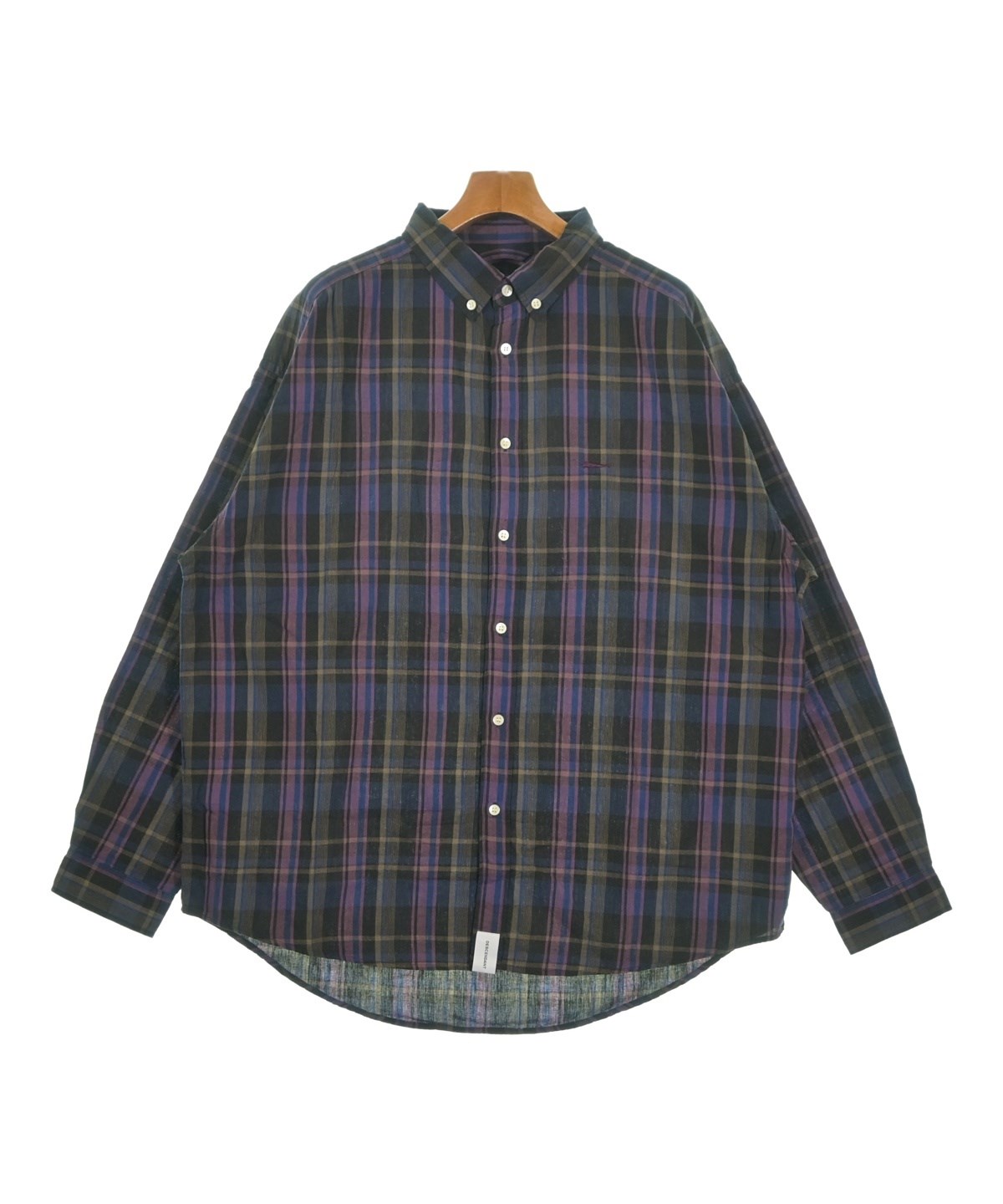 DESCENDANT（ディセンダント）カジュアルシャツ 紺 サイズ:3(L位