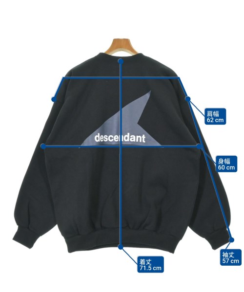 DESCENDANT（ディセンダント）スウェット 黒 サイズ:3(L位) メンズ/2200656130139