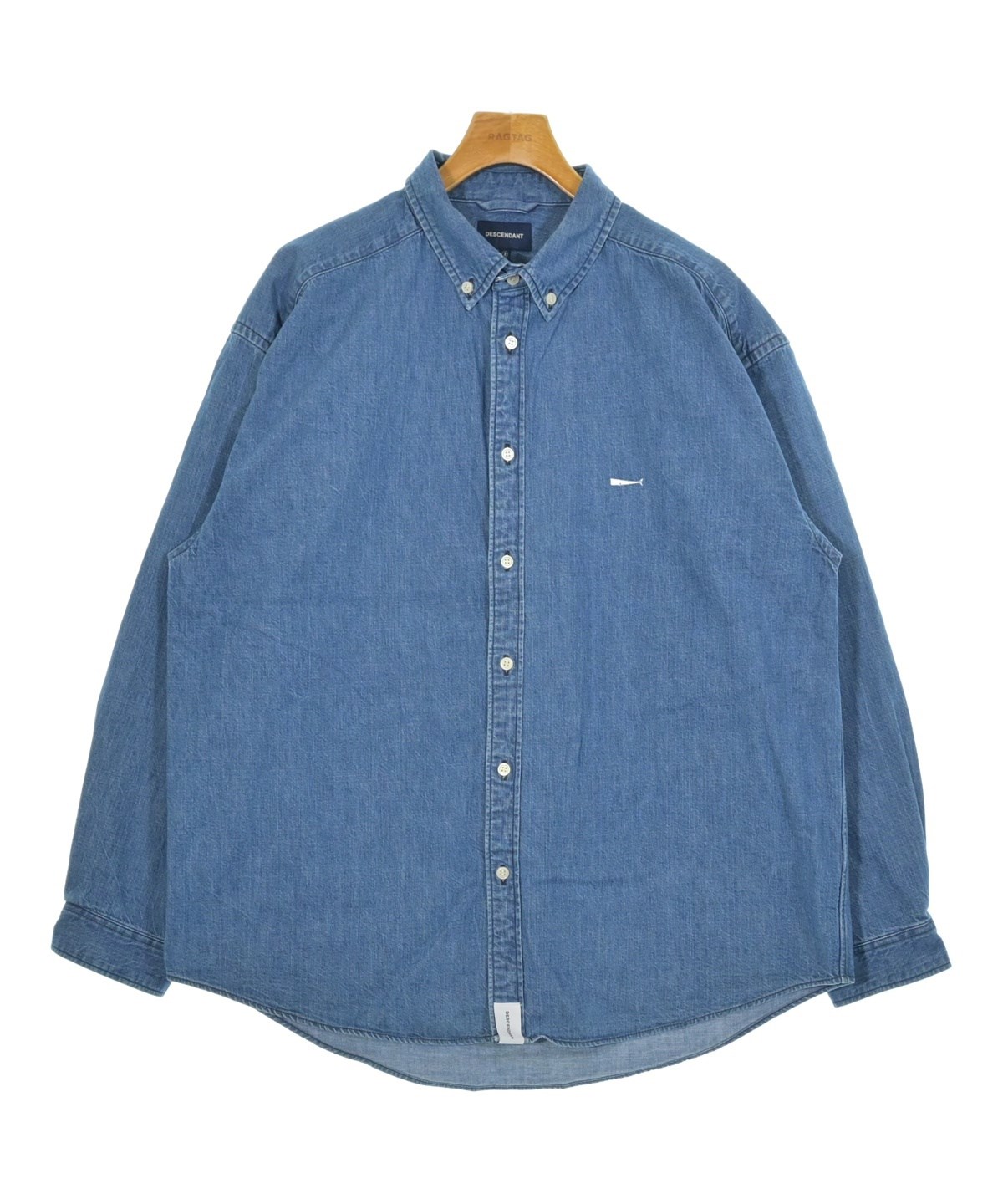 DESCENDANT（ディセンダント）カジュアルシャツ 青 サイズ:3(L位