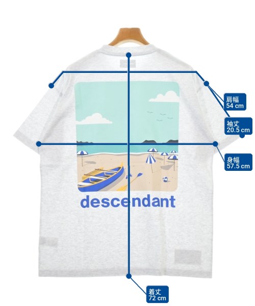 DESCENDANT（ディセンダント）Tシャツ・カットソー グレー サイズ:2(M位) メンズ/2200710210029