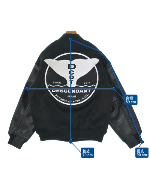 DESCENDANT（ディセンダント）スタジャン 黒 サイズ:2(M位) メンズ/2200641608100