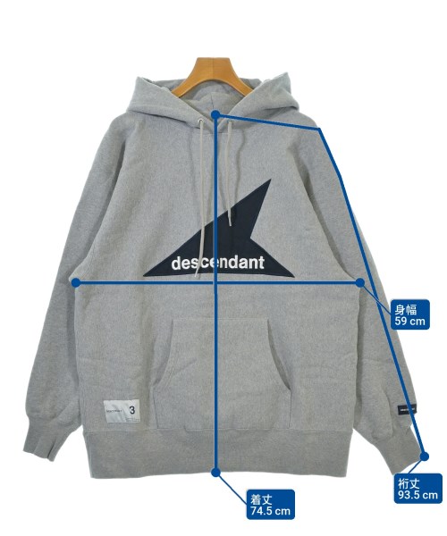 DESCENDANT（ディセンダント）パーカー グレー サイズ:3(L位) メンズ/2200646714028