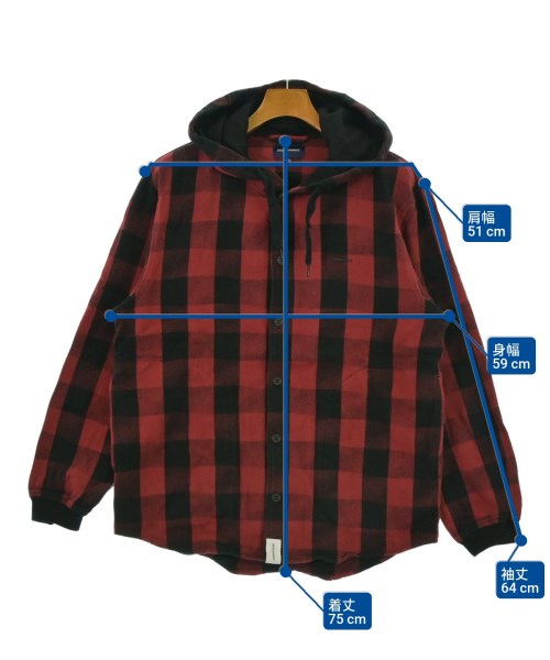 DESCENDANT（ディセンダント）カジュアルシャツ 赤 サイズ:2(M位) メンズ/2200648286288