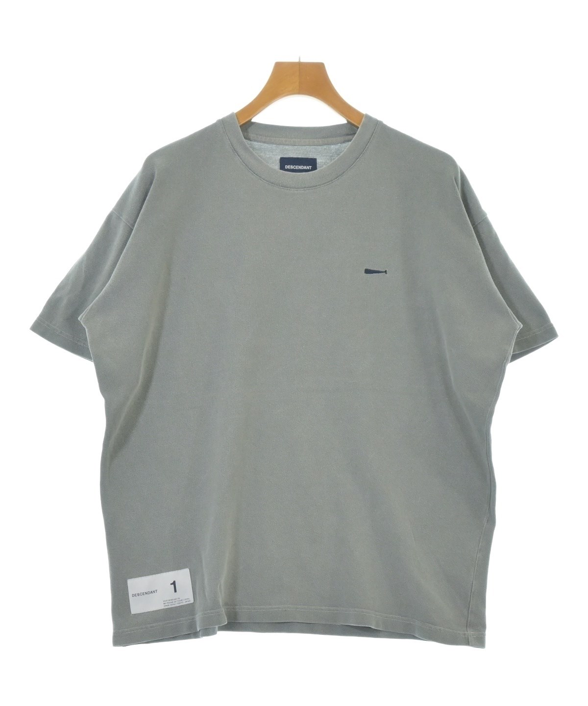 DESCENDANT ロゴ Tシャツ グレー サイズ3 DESCENDANT（ディセンダント）Tシャツ・カットソー グレー サイズ:1(S