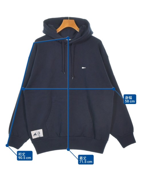 DESCENDANT（ディセンダント）パーカー 紺 サイズ:3(L位) メンズ/2200665381058