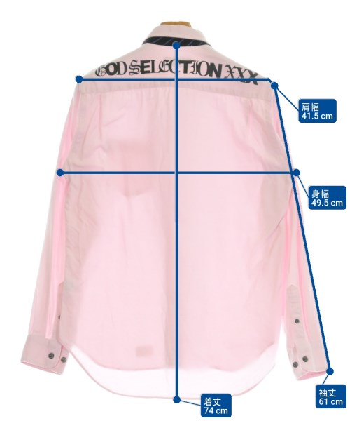 GOD SELECTION XXX（ゴットセレクショントリプルエックス）カジュアルシャツ ピンク サイズ:S メンズ/2200658923074