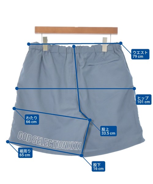 GOD SELECTION XXX（ゴットセレクショントリプルエックス）ショートパンツ 青 サイズ:M メンズ/2200669218015