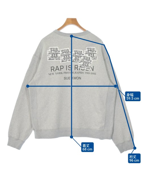 BLACK EYE PATCH（ブラックアイパッチ）スウェット グレー サイズ:L メンズ/2200666454058