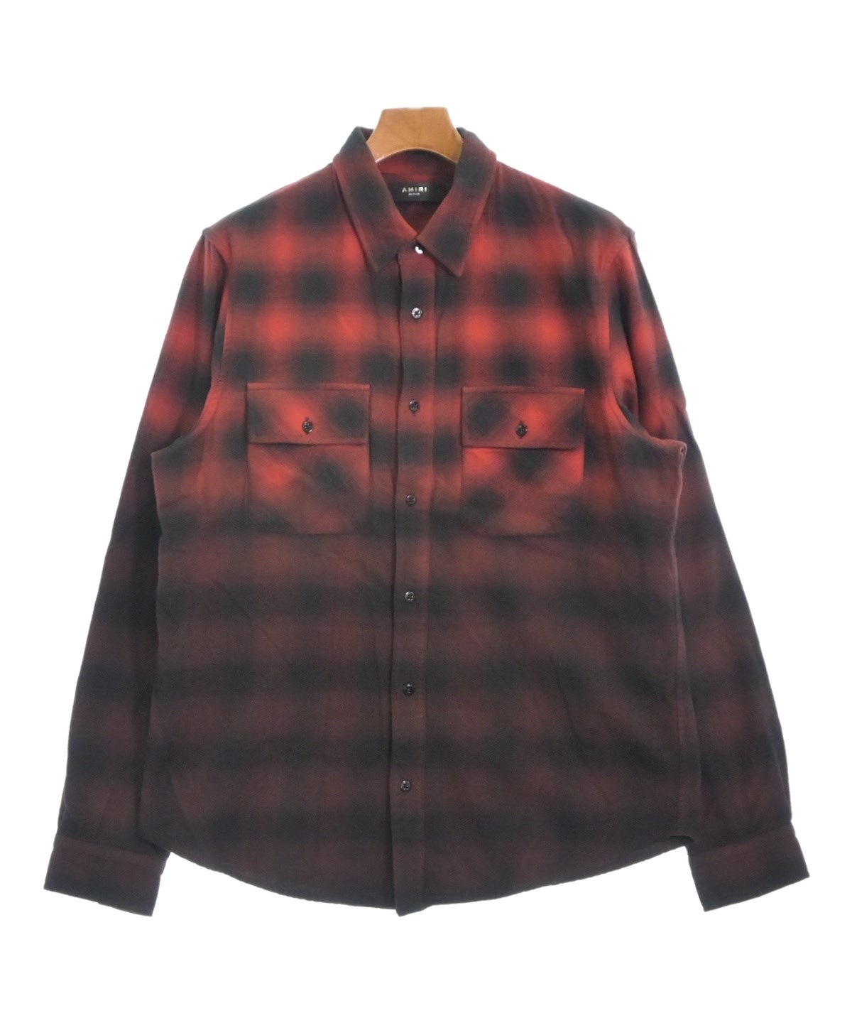 AMIRI アミリ カジュアルシャツ 48(L位) 赤x黒x茶(チェック) 【古着】【中古】 3365224D0009_x1_a001.jpg