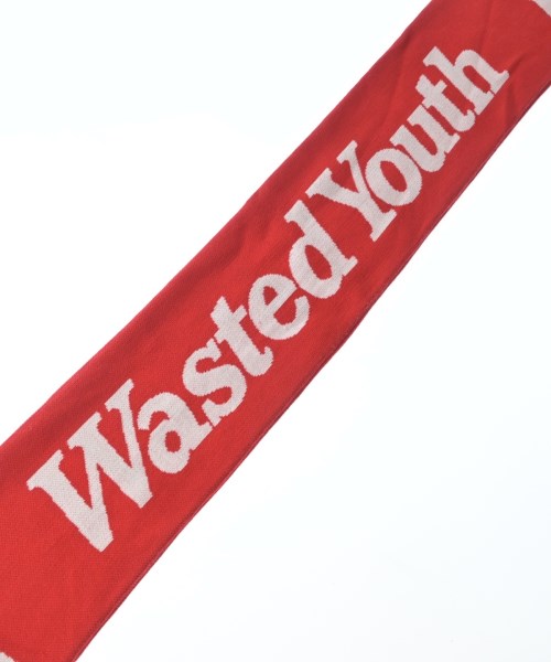 WASTED YOUTH（ウェイステッドユース）マフラー 赤 サイズ:- メンズ/2200715086995