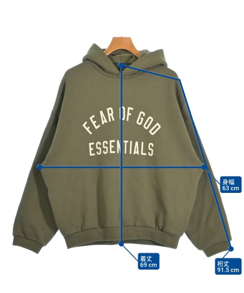 Fear of God ESSENTIALS（フィアオブゴッド　エッセンシャルス）パーカー カーキ サイズ:S メンズ/2200654150054