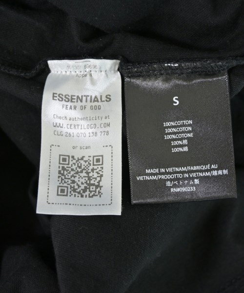 Fear of God ESSENTIALS（フィアオブゴッド　エッセンシャルス）Tシャツ・カットソー 黒 サイズ:S メンズ/2200709161097