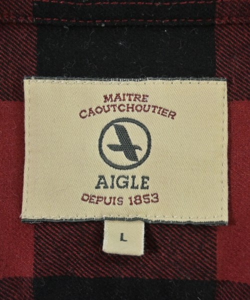 AIGLE（エーグル）カジュアルシャツ 赤 サイズ:L メンズ/2200613136143