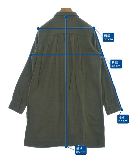 AIGLE（エーグル）シャツワンピース カーキ サイズ:M レディース/2200653441139