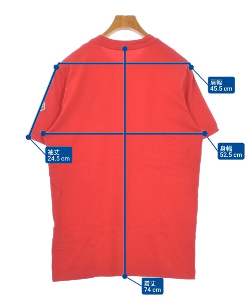 MONCLER（モンクレール）Tシャツ・カットソー 赤 サイズ:L メンズ/2200613583220