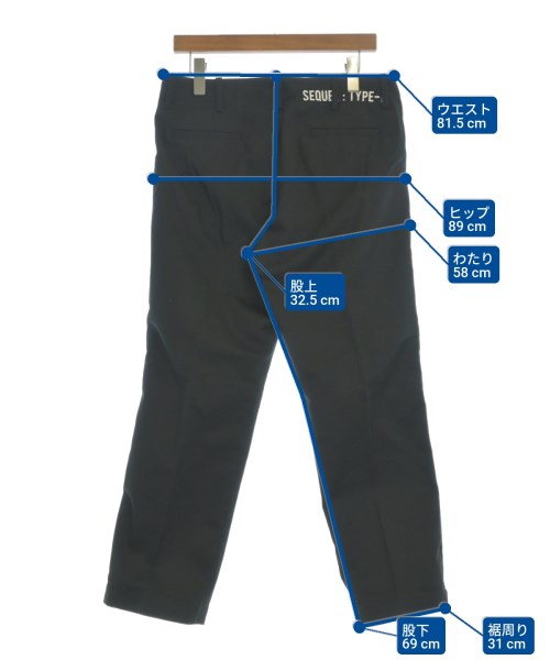 SEQUEL（シークエル）チノパン 黒 サイズ:M メンズ/2200675382038