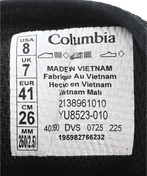 Columbia（コロンビア）スニーカー 黒 サイズ:26cm メンズ/2200709470090