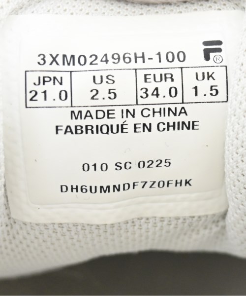 FILA（フィラ）スニーカー 白 サイズ:21cm レディース/2200678148075