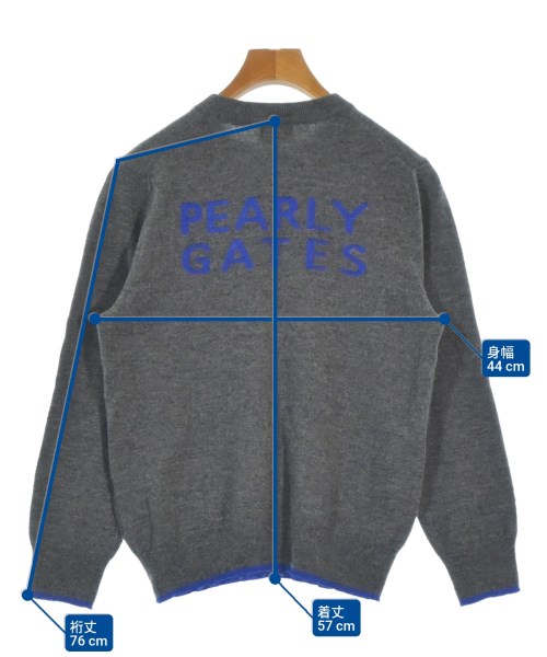 PEARLY GATES（パーリー　ゲイツ）ニット・セーター グレー サイズ:4(XXL位) レディース/2200667137103