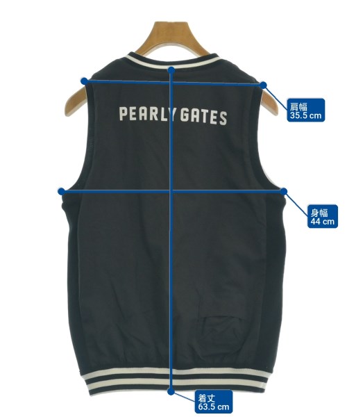 PEARLY GATES（パーリー　ゲイツ）ベスト 黒 サイズ:2(L位) レディース/2200713994230