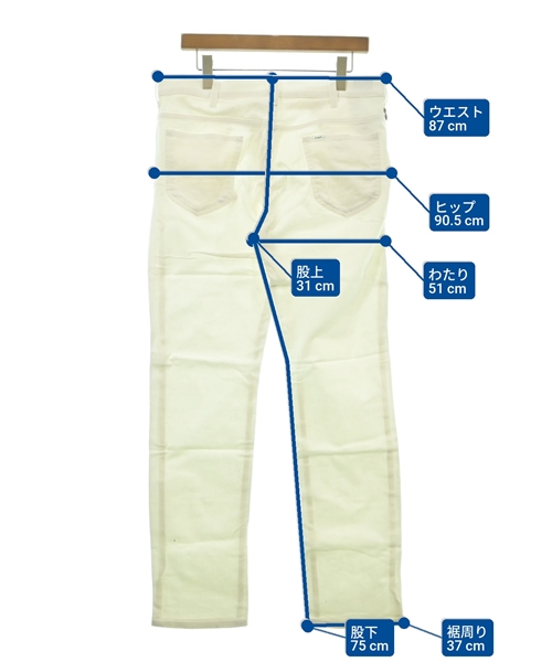 BEAMS GOLF（ビームスゴルフ）デニムパンツ 白 サイズ:L メンズ/2200612630321