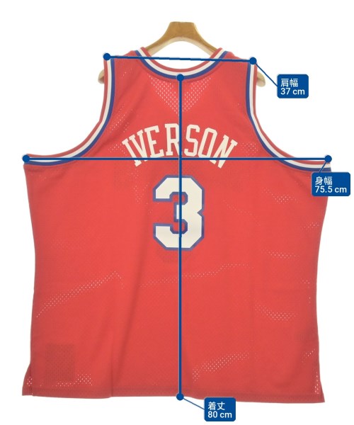 Mitchell&Ness（ミッチェルアンドネス）タンクトップ 赤 サイズ:4XL メンズ/2200713127058